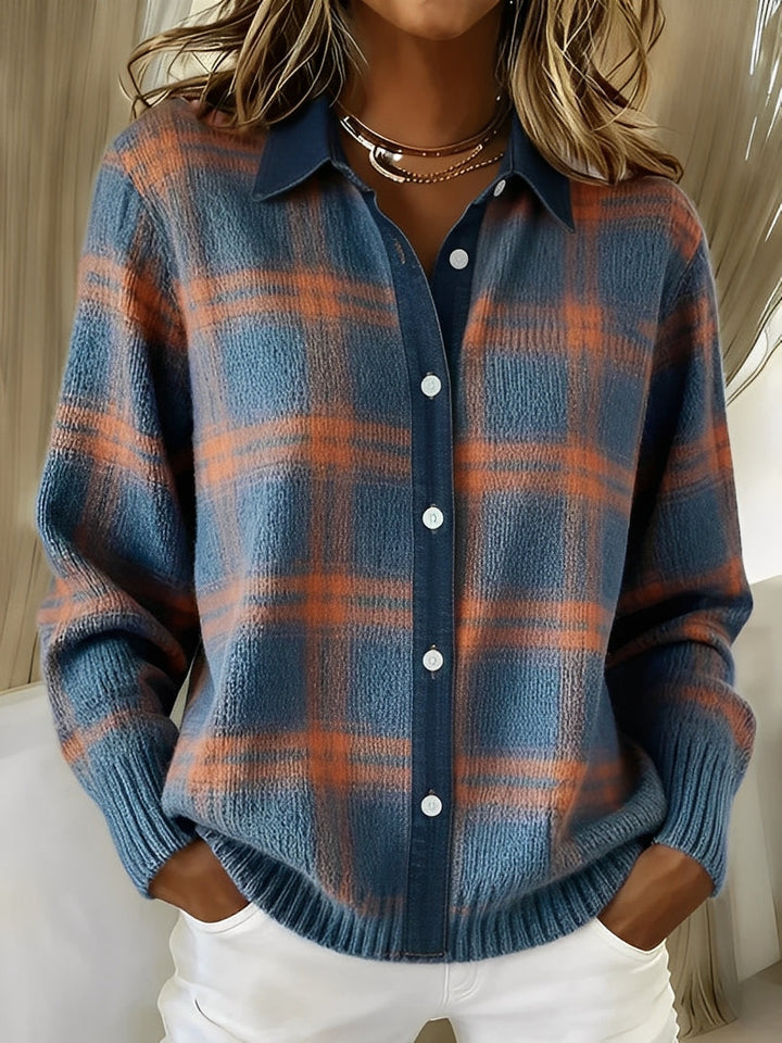Denise | Plaid Knit Cardigan