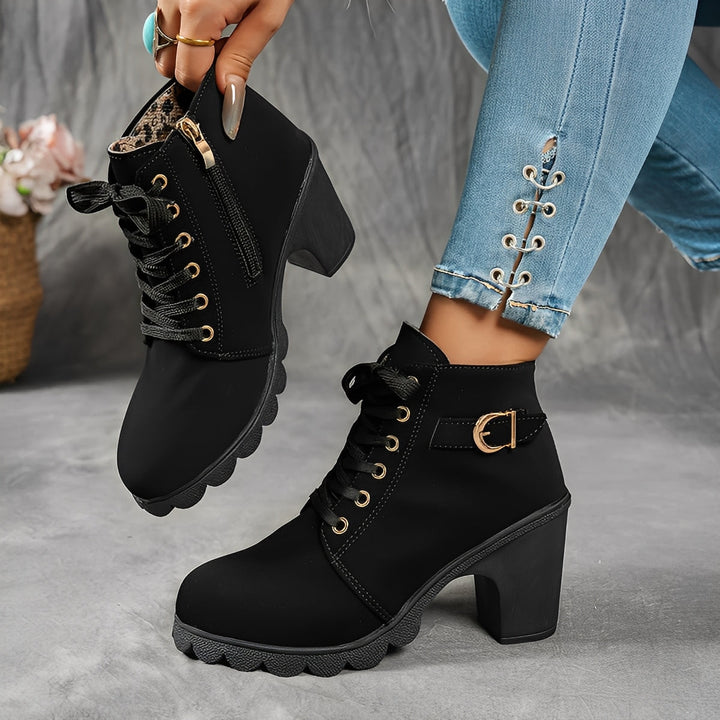 Ember | Lace Up Buckle Ankle Boot