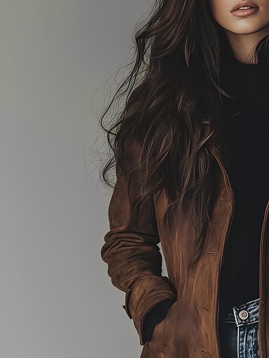 Vivienne | Vintage Suede Trench Coat