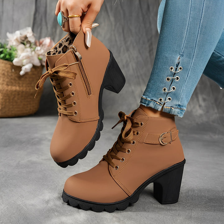 Ember | Lace Up Buckle Ankle Boot