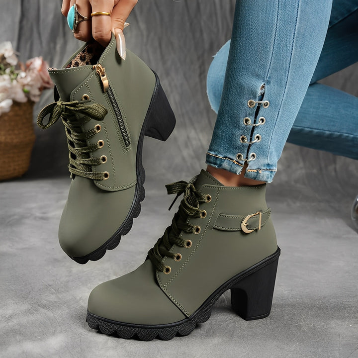 Ember | Lace Up Buckle Ankle Boot