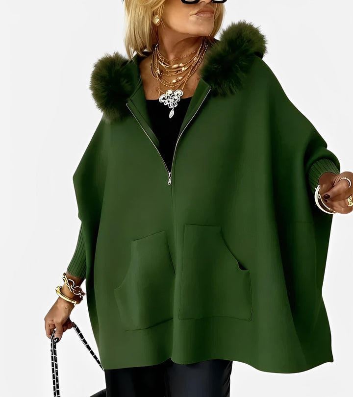 Diana | Casual Hooded Coat with Fur Collar