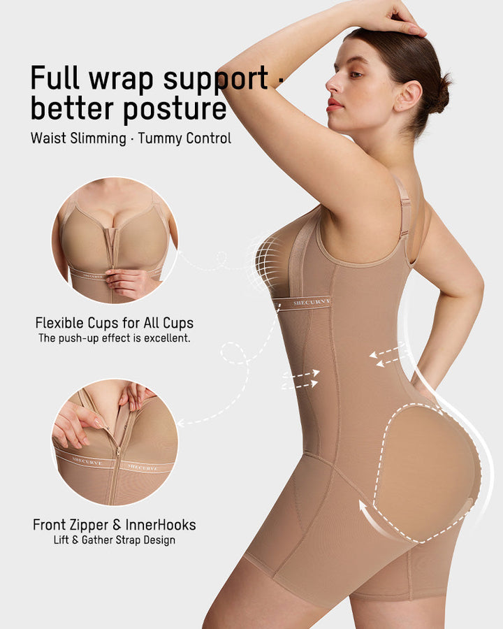 All-in-One Zipper Breathable Slimming Sculpting Bodysuit