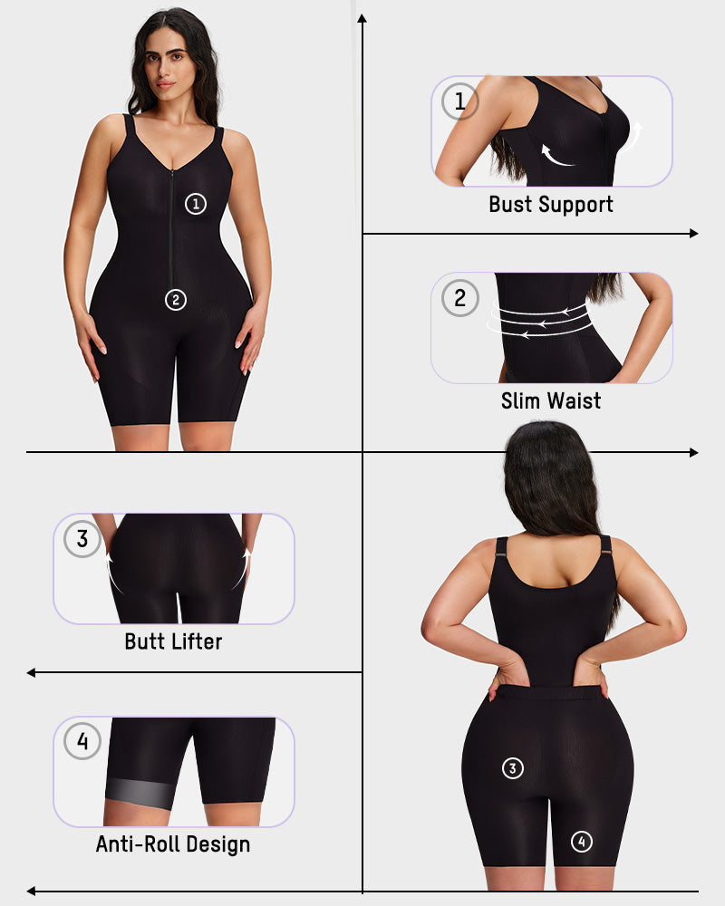 All-in-One Zipper Lightweight Sculpting Bodysuit