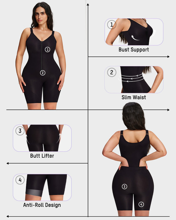 All-in-One Zipper Lightweight Sculpting Bodysuit