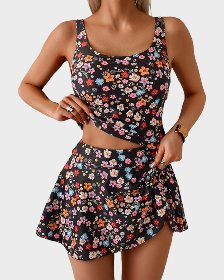 Floral Tummy Control Tankini Set