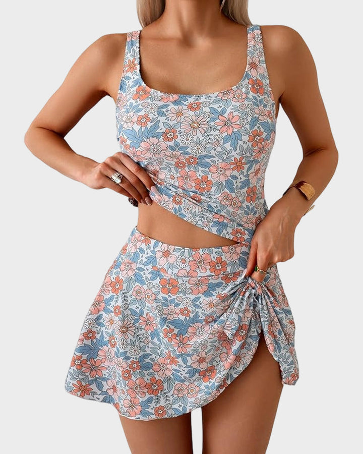 Floral Tummy Control Tankini Set
