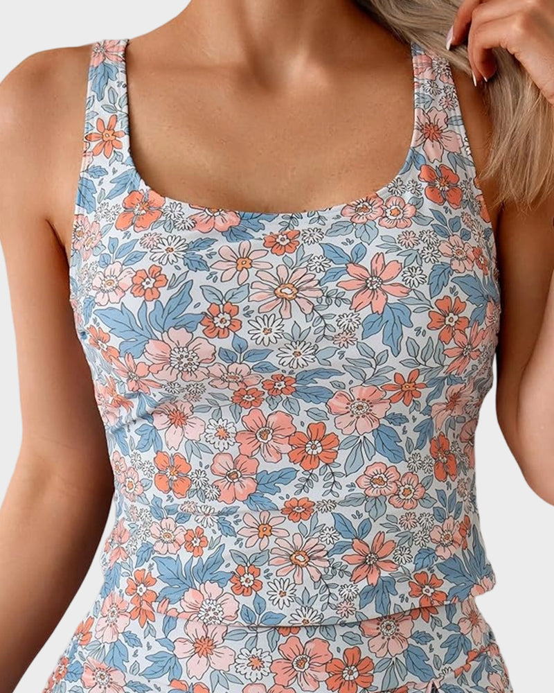 Floral Tummy Control Tankini Set