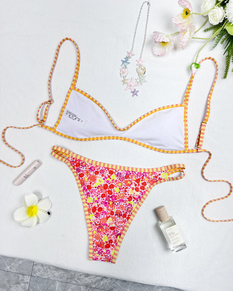 Floral Backless Two-Piece Bikini Set