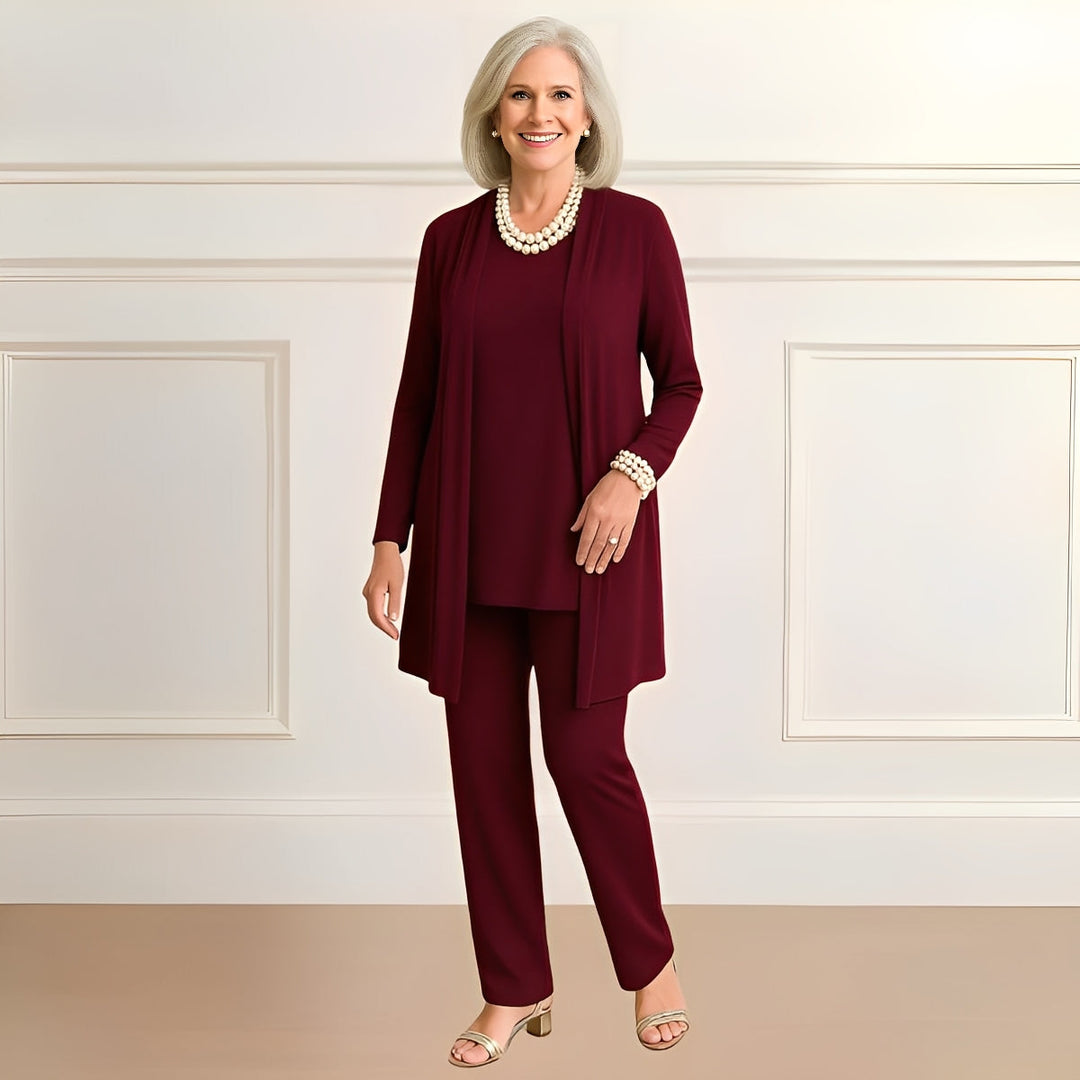 Rosy | Cardigan, Top & Trousers Set